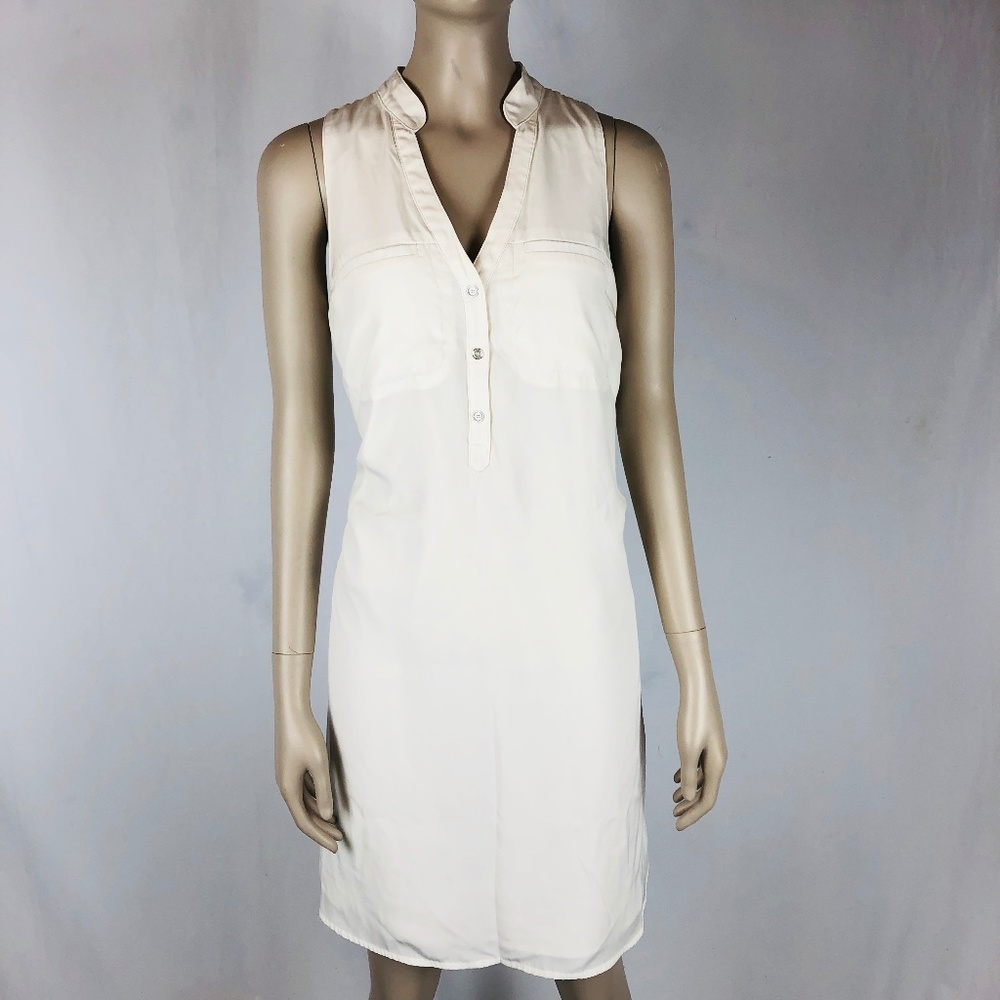 3/$20 Express White V Neck Shift Shirt Dress Sz S